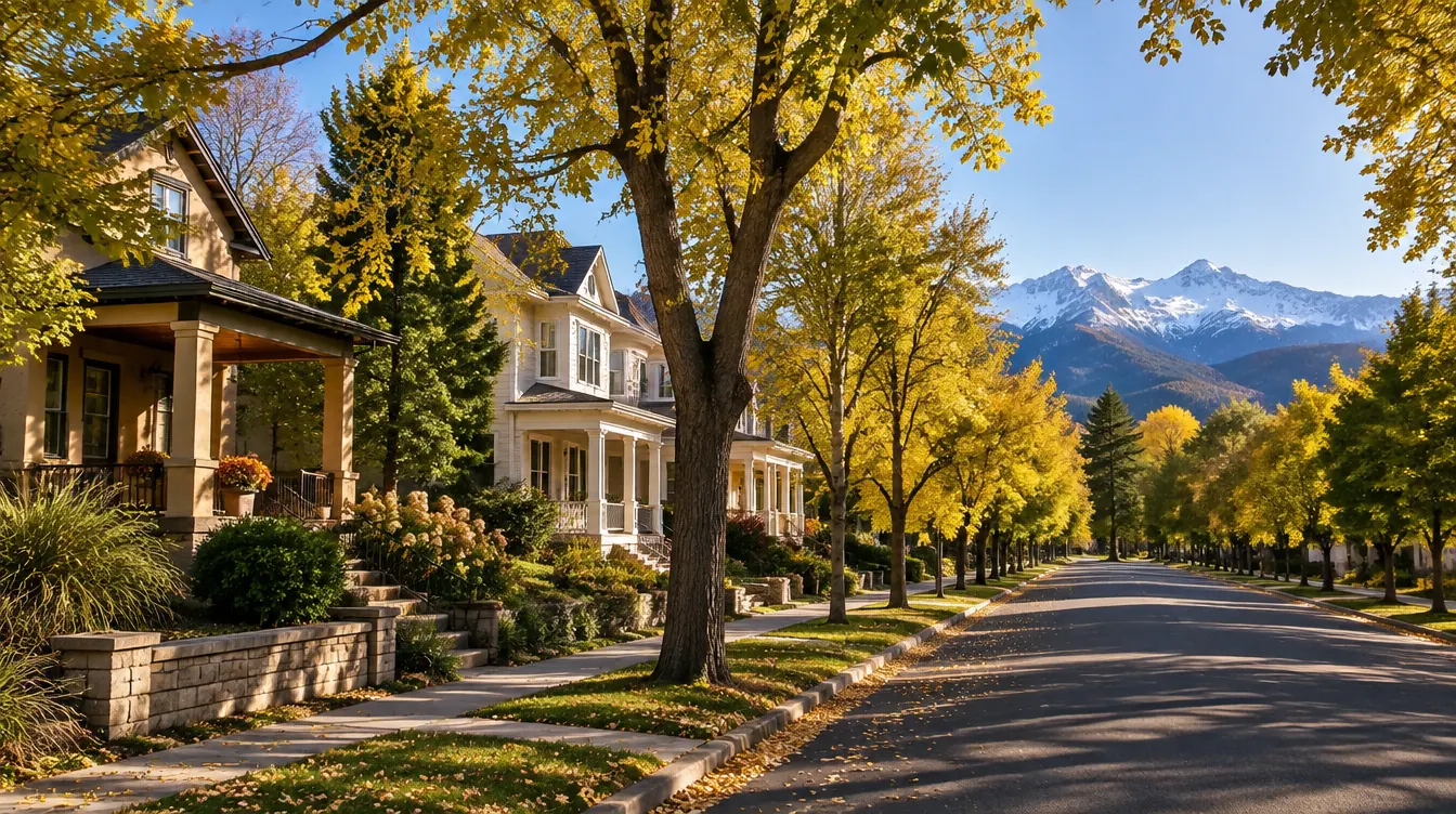 Early autumn street in Denver as fall pests start moving toward homes